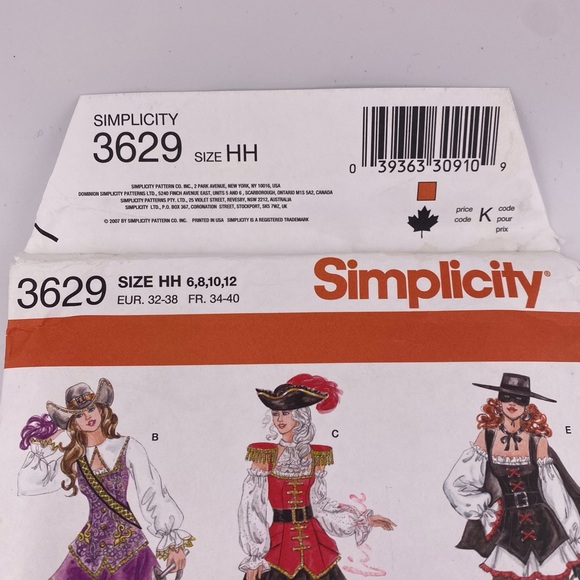 🪡 Simplicity Misses Costumes Sewing Pattern 3629 - Picture 6 of 8